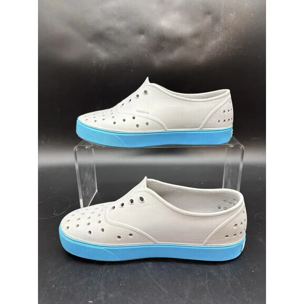 Native Shoes Miller Junior Size 3 Light Gray Aqua Blue Slip On Water Shoes